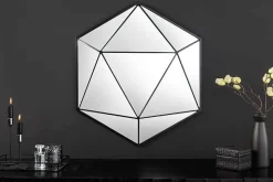 Design Spiegel DIAMOND 65cm schwarz Metall handmade