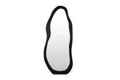 Design Spiegel ORGANIC 180cm schwarz Standspiegel Wandspiegel abgerundeter Rahmen