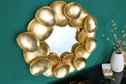 Design Spiegel VARIATION L 73cm gold aus Metall Handarbeit