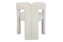 Design Stuhl ARCH creme weiß Chenille mit Armlehne Rundum-Bezug