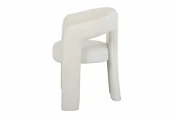 Design Stuhl ARCH creme weiß Chenille mit Armlehne Rundum-Bezug