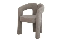 Design Stuhl ARCH greige Chenille mit Armlehne Rundum-Bezug