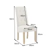 Design Stuhl CASA beige Leinen Massivholzbeine mit Zierknöpfen und Nackenrolle