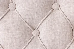Design Stuhl CASTLE beige schwarz Strukturstoff Armlehnen Holzfüße