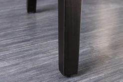 Design Stuhl CASTLE beige schwarz Strukturstoff Armlehnen Holzfüße