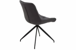 Design Stuhl DIVANI dunkelgrau Metallgestell schwarz im Retro Stil