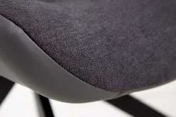 Design Stuhl DIVANI dunkelgrau Metallgestell schwarz im Retro Stil