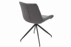 Design Stuhl DIVANI hellgrau Metallgestell schwarz im Retro Stil