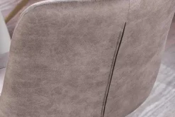 Design Stuhl DIVANI taupe Samt beiges Metallgestell