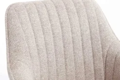 Design Stuhl LIVORNO beige Strukturstoff Massivholzbeine drehbar Auto-Return-Funktion