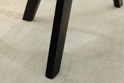 Design Stuhl LIVORNO taupe Strukturstoff schwarz Massivholz drehbar Auto-Return-Funktion