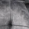 Design Stuhl LOFT dunkelgrau Samt drehbar Metallgestell schwarz mit Armlehne