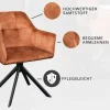 Design Stuhl LOFT rost braun Samt drehbar Metallgestell schwarz mit Armlehne