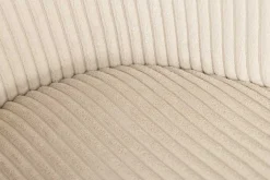Design Stuhl LYON beige Cord schwarze Metallbeine