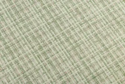 Design Stuhl LYON grün-rosa kariert Bouclé schwarze Metallbeine