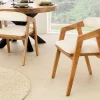 Design Stuhl MAMMUT beige natur massives Akazienholz honey finish