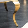 Design Stuhl MODERN BAROCK grau Samt goldene Stuhlbeine