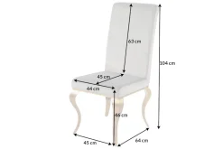 Design Stuhl MODERN BAROCK grau Samt goldene Stuhlbeine