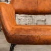 Design Stuhl MUSTANG antik braun Microfaser mit Armlehne
