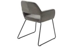 Design Stuhl MUSTANG antik grau Microfaser mit Armlehne