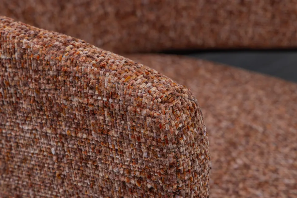 Design Stuhl NOBLESSE braun Chenille schwarzes Metallgestell