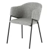 Design Stuhl NOBLESSE grau Chenille schwarzes Metallgestell