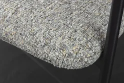 Design Stuhl NOBLESSE grau Chenille schwarzes Metallgestell
