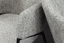 Design Stuhl NOBLESSE grau Chenille schwarzes Metallgestell