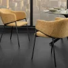 Design Stuhl NOBLESSE senfgelb Chenille schwarzes Metallgestell