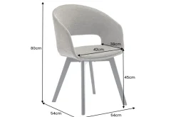 Design Stuhl NORDIC STAR grün Strukturstoff Massivholz schwarz mit Armlehne gepolstert