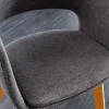 Design Stuhl NORDIC STAR grau Strukturstoff Massivholz mit Armlehne gepolstert