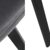 Design Stuhl NORDIC STAR antik grau Microfaser Massivholz schwarz mit Armlehne gepolstert