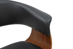 Design Stuhl ORGANIC schwarz Walnuss Kunstleder mit Armlehnen
