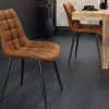 Design Stuhl ROADSTAR antik braun schwarze Metallbeine