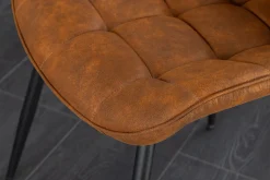 Design Stuhl ROADSTAR antik braun schwarze Metallbeine