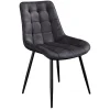 Design Stuhl ROADSTAR grau Samt schwarze Metallbeine
