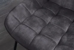 Design Stuhl ROADSTAR grau Samt schwarze Metallbeine