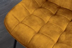 Design Stuhl ROADSTAR senfgelb Samt schwarze Metallbeine