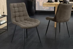 Design Stuhl ROADSTAR taupe schwarze Metallbeine