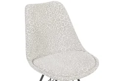 Design Stuhl SCANDINAVIA MEISTERSTÜCK beige grau Chenille schwarz Metallgestell