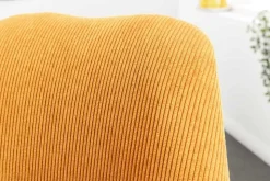 Design Stuhl SCANDINAVIA MEISTERSTÜCK senfgelb Cord schwarze Metallbeine