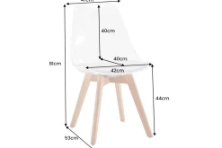 Design Stuhl SCANDINAVIA MEISTERSTÜCK transparent schwarz Kunststoff Buchenholz natur