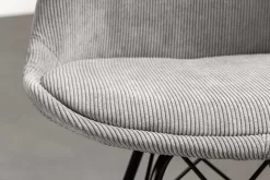 Design Stuhl SCANDINAVIA MEISTERSTÜCK grau Cord schwarz Metall-Gestell