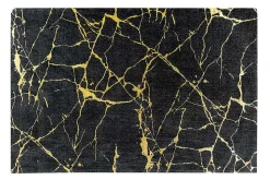 Design Teppich MARBLE 240x160cm schwarz gold Marmor-Optik Flachgewebe