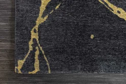 Design Teppich MARBLE 240x160cm schwarz gold Marmor-Optik Flachgewebe