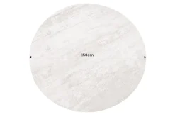 Design Teppich MODERN ART 150cm beige grau Used Look Vintage Baumwolle