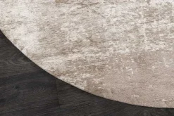 Design Teppich MODERN ART 150cm beige grau Used Look Vintage Baumwolle