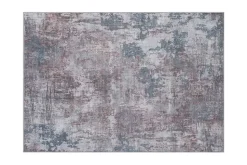 Design Teppich MODERN ART 230x160cm blau terrakotta Used Look Vintage Flachgewebe