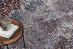 Design Teppich MODERN ART 230x160cm blau terrakotta Used Look Vintage Flachgewebe