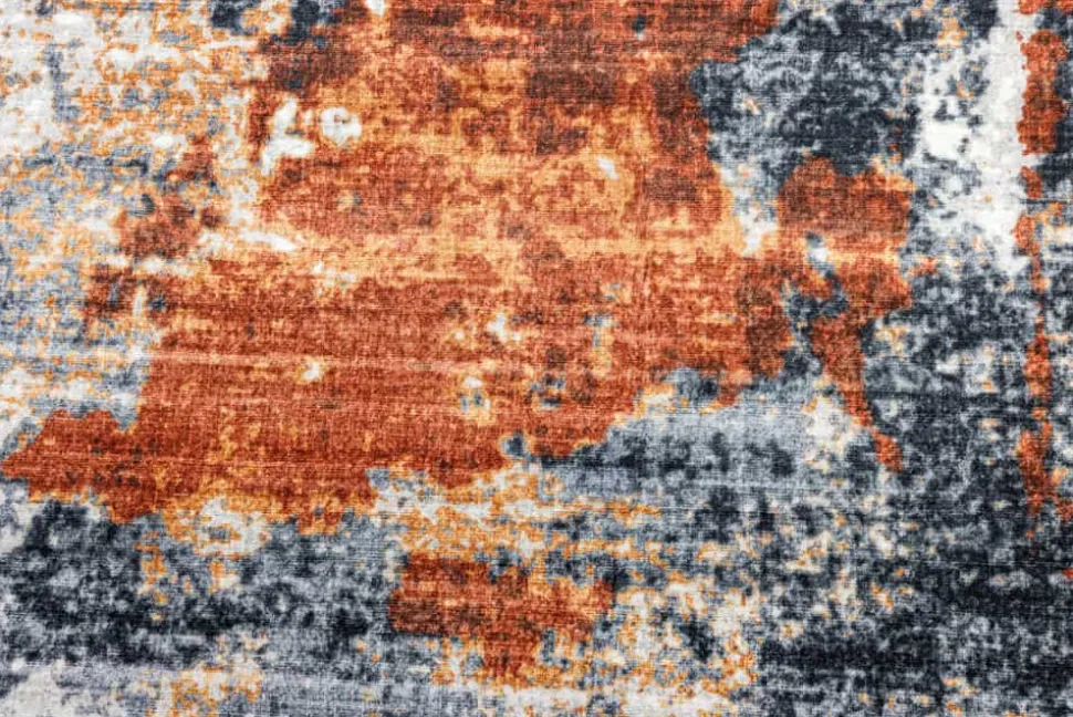 Design Teppich MODERN ART 230x160cm grau kupfer Kurzflor Indoor-Teppich